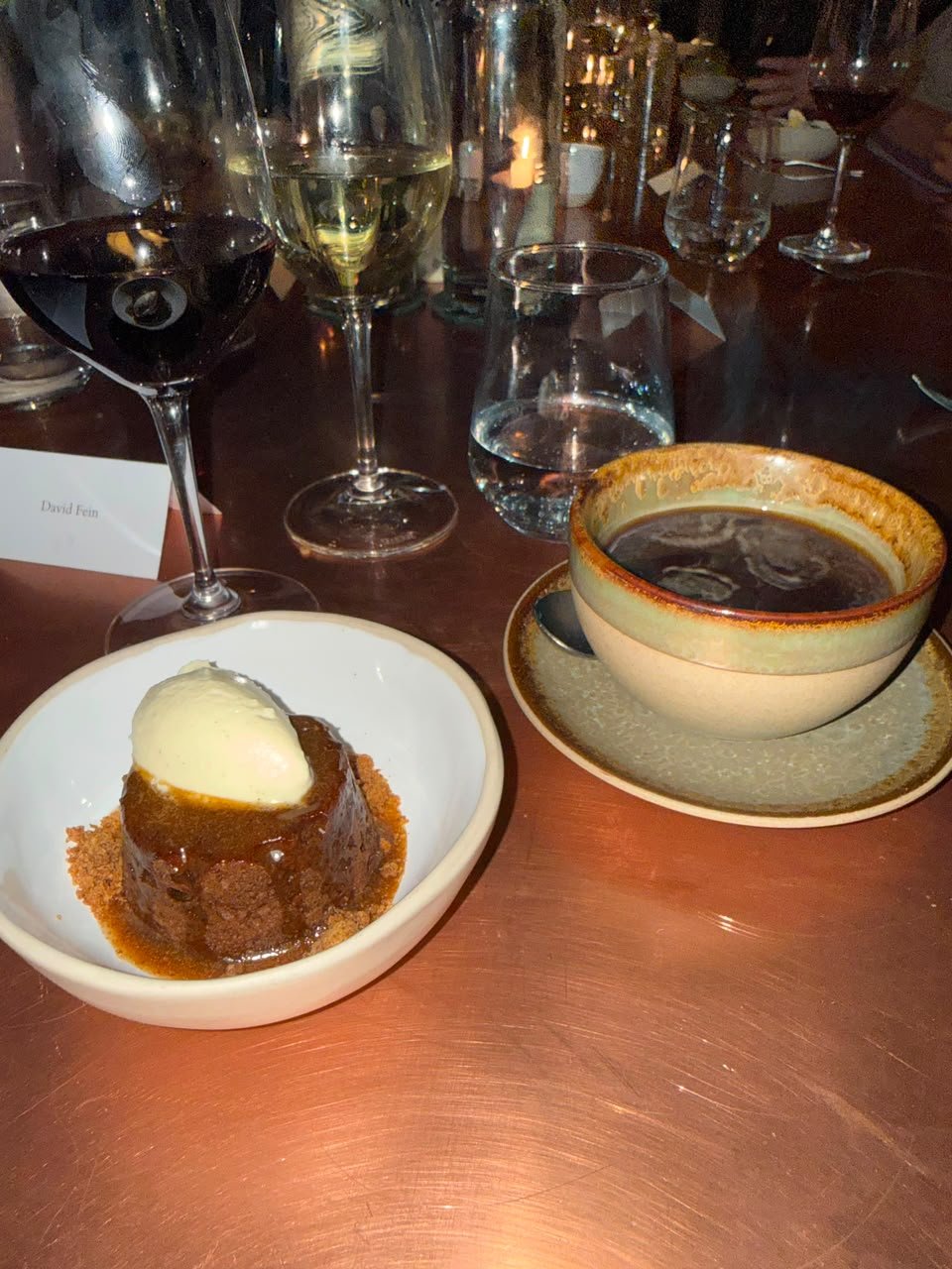 Coffee and dessert served at the table, Nettle