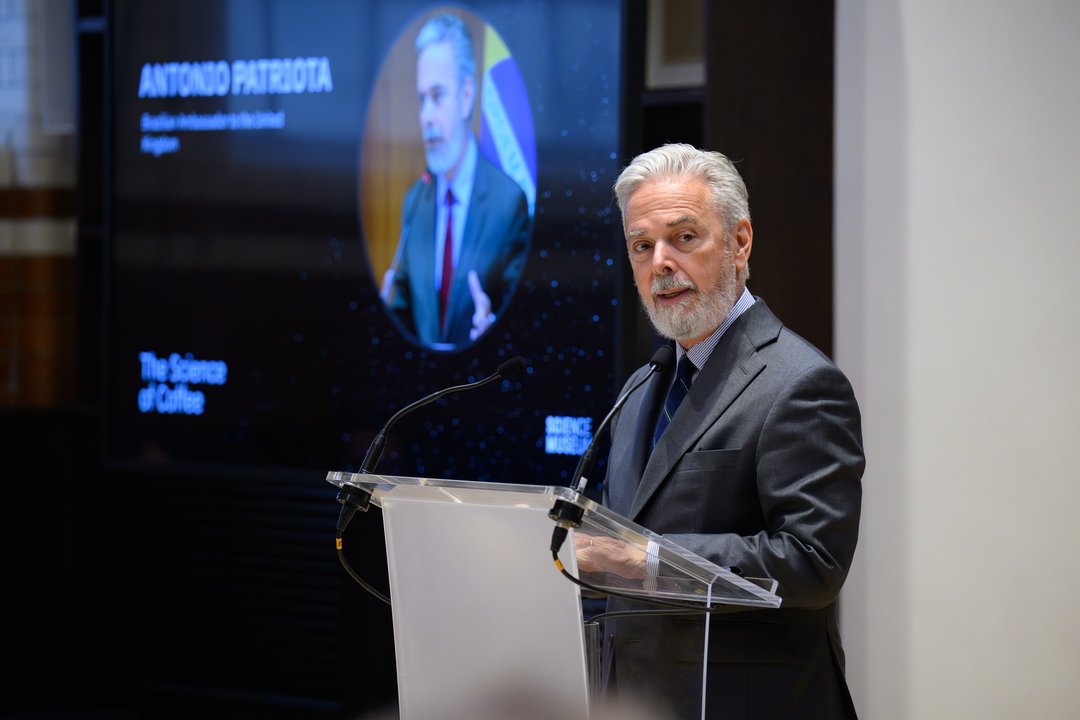 Antonio Patriota, Brazil's Ambassador to the UK, giving the keynote at The Science of Coffee