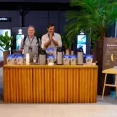 Serving Macaw coffee behind the bar in Rio