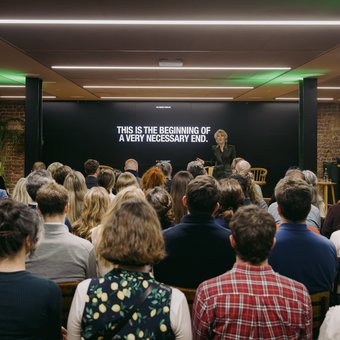 The audience and stage at The Plastic Detox