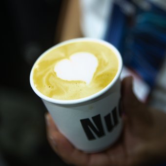 A cappuccino served in a Nude cup at Rio Innovation Week